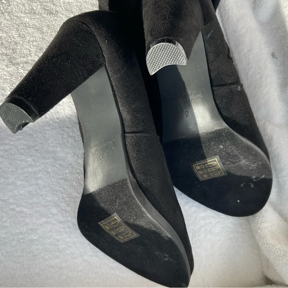 Catherine Malandrino Verda Over the Knee Black  Faux Suede heeled Boots …
